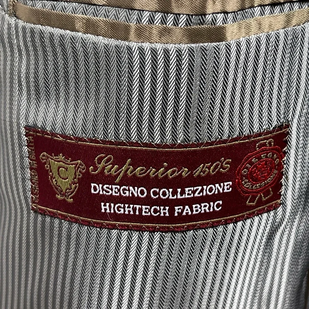 Caravelli Collezione Men's Gray Two Button Blazer Super 150's See Pics For Size